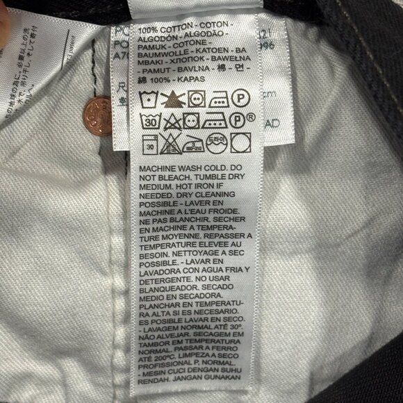 Levis 501 Jeans Black Mens 33 x 30 Button Fly Black 100% Cotton Denim Straight - Picture 13 of 14